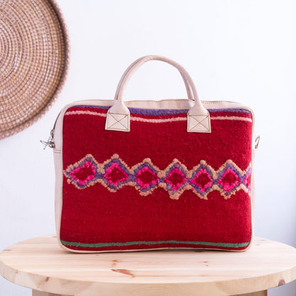 Leather Laptop Bag Amazigh Rug Tayri  ⵜⴰⵢⵔⵉ