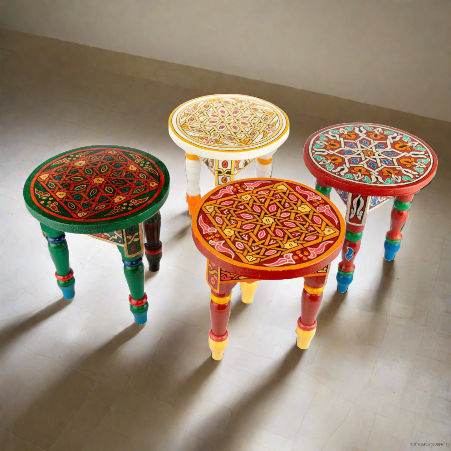 Handcrafted Moroccan tables set of 4. FREE SHIPPING