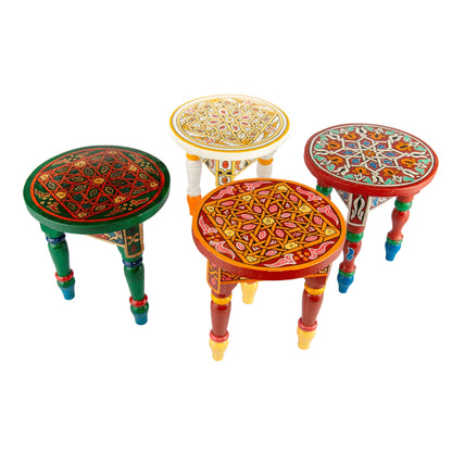 Handcrafted Moroccan table Illy red.