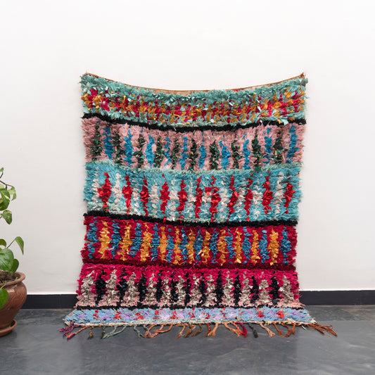 Handmade Amazigh Rug Boucherouite. FREE SHIPPING