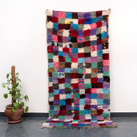 Handmade Amazigh Rug Boucherouite. FREE SHIPPING