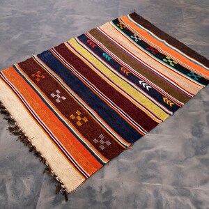 3X5 ft Handmade Amazigh Kilim Rug Merzuga ⴰⵢⵢⵓⵔ. FREE SHIPPING