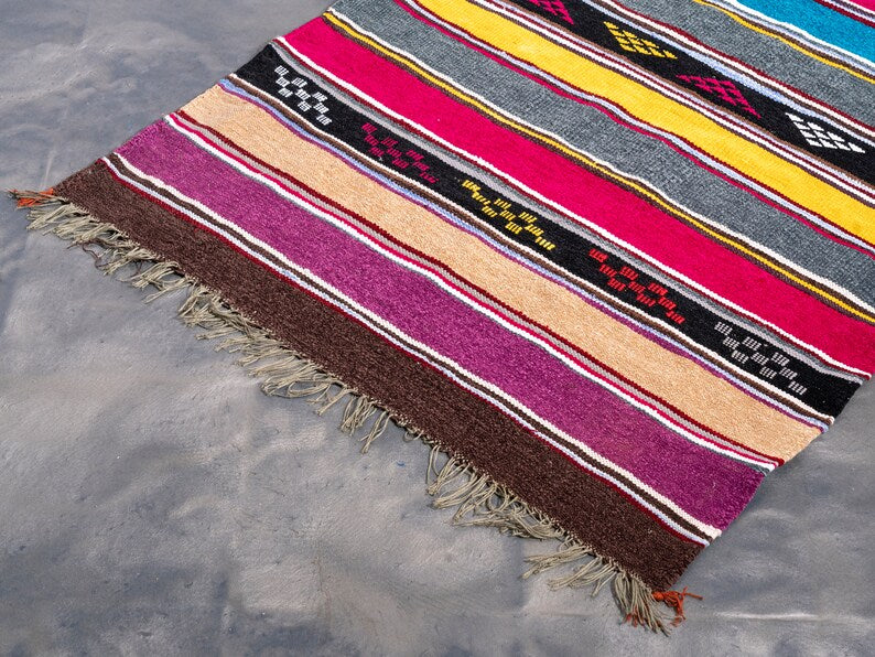 3x5 ft Handmade Amazigh Kilim Rug Masinissa ⵉⵍⵍⵉ. FREE SHIPPING