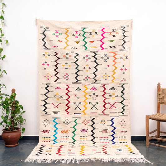 Handmade Amazigh Kilim Rug Tighassaline. FREE SHIPPING