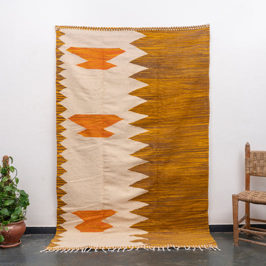 5x8 ft Handmade Amazigh Kilim Rug ⴰⵏⵉⵔ. FREE SHIPPING