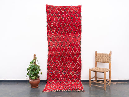 3x9 Handmade Vintage Amazigh runner Azemour. FREE SHIPPING