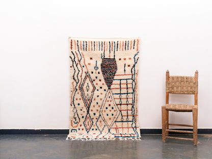 3x5 ft Handmade Rug Amazigh Azilal ⴰⵏⵉⵔ. FREE SHIPPING