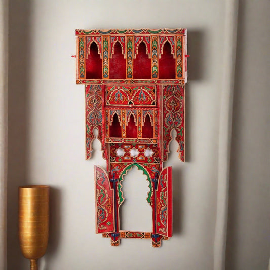 Handmade Moroccan shelf Ahidus red. FREE SHIPPING