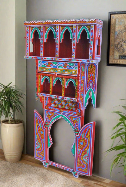 Handmade Moroccan shelf Ahidus multicolor.