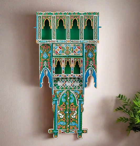 Handmade Moroccan shelf Ahidus green. FREE SHIPPING