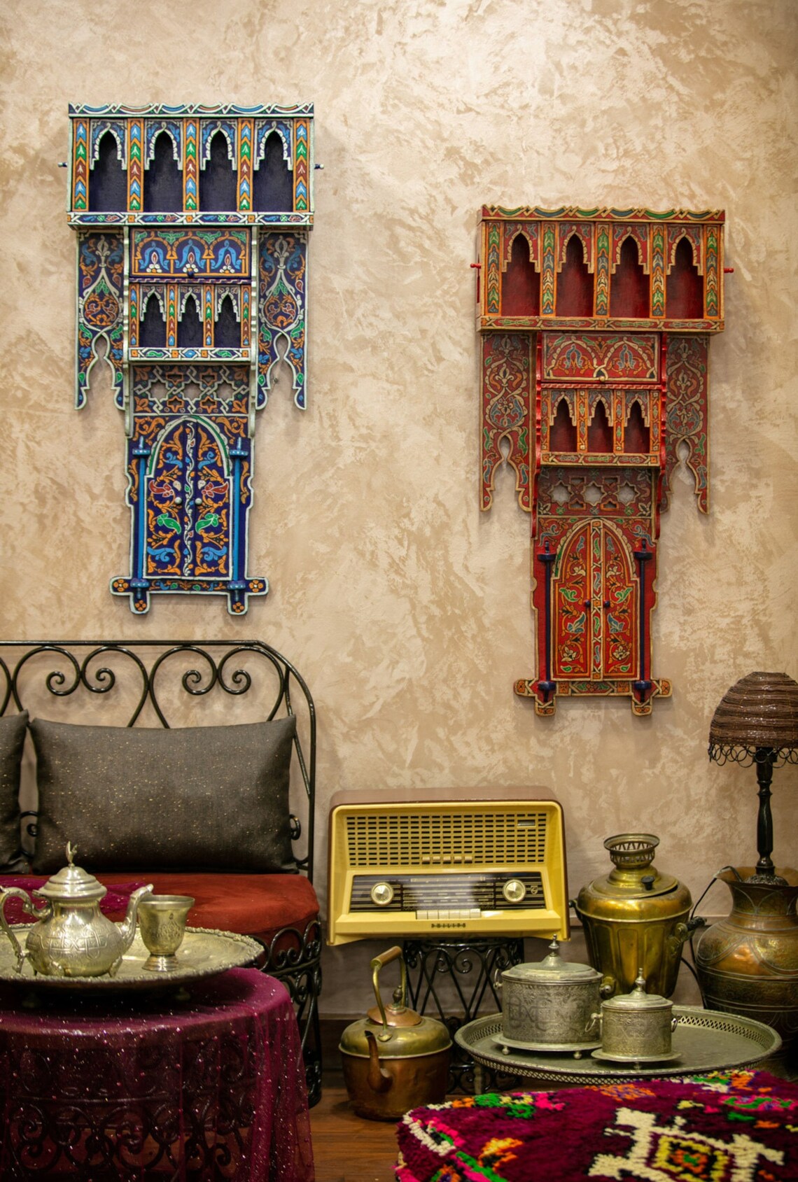 Handmade Moroccan shelf Ahidus red. FREE SHIPPING