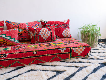 6ft Handmade Amazigh Vintage Sofa Azur ⵜⵓⴷⴻⵔⵜ. FREE SHIPPING