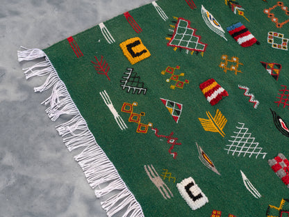 3X5 ft Handmade Amazigh Kilim Rug Sakina ⴰⵏⵉⵔ. FREE SHIPPING