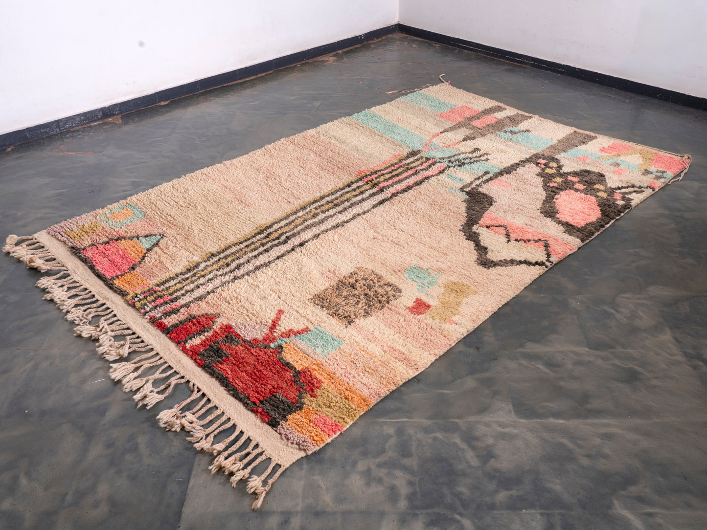 6x9 ft Large Handmade Amazigh Rug Ahidus ⵜⵉⴷⵔⵓⵡⵛⵉⵏ. FREE SHIPPING