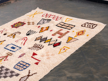 5x8 ft Handmade Amazigh Rug Azilal ⵢⴰⵣ. FREE SHIPPING