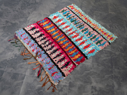 Handmade Amazigh Rug Boucherouite. FREE SHIPPING