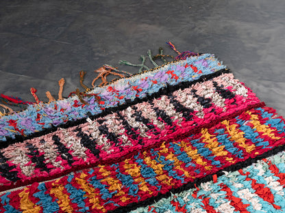 Handmade Amazigh Rug Boucherouite. FREE SHIPPING