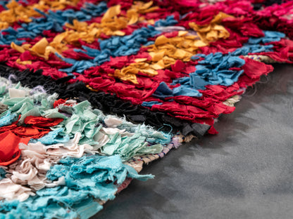 Handmade Amazigh Rug Boucherouite. FREE SHIPPING