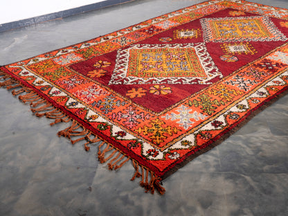 7x10 ft Large Handmade Amazigh Vintage Rug Amlou ⵜⴰⴼⵍⴻⵙⵜ. FREE SHIPPING