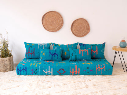 6ft Handmade Amazigh Sofa Itto ⴰⵓⵔⵉⵏⵊ. FREE SHIPPING
