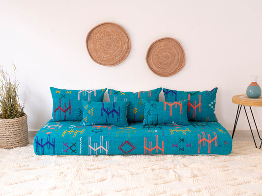 6ft Handmade Amazigh Sofa Itto ⴰⵓⵔⵉⵏⵊ. FREE SHIPPING