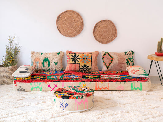 7ft Handmade Amazigh Vintage Sofa ⵉⵣⵉⴼⴼⴰⴽ. FREE SHIPPING