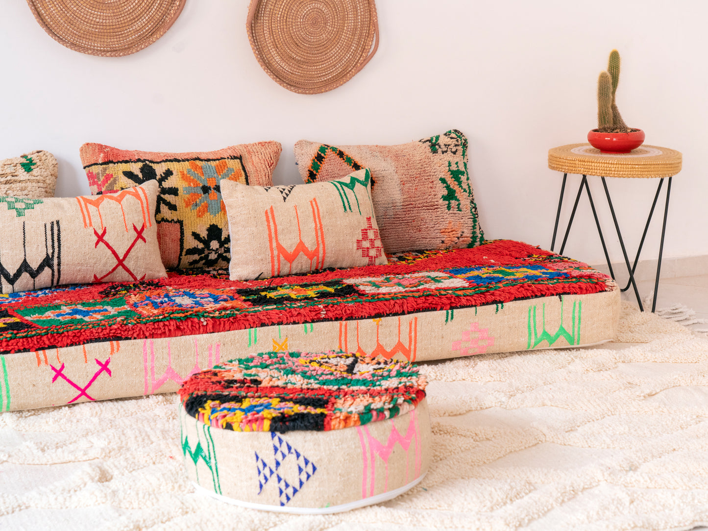 7ft Handmade Amazigh Vintage Sofa ⵉⵣⵉⴼⴼⴰⴽ. FREE SHIPPING