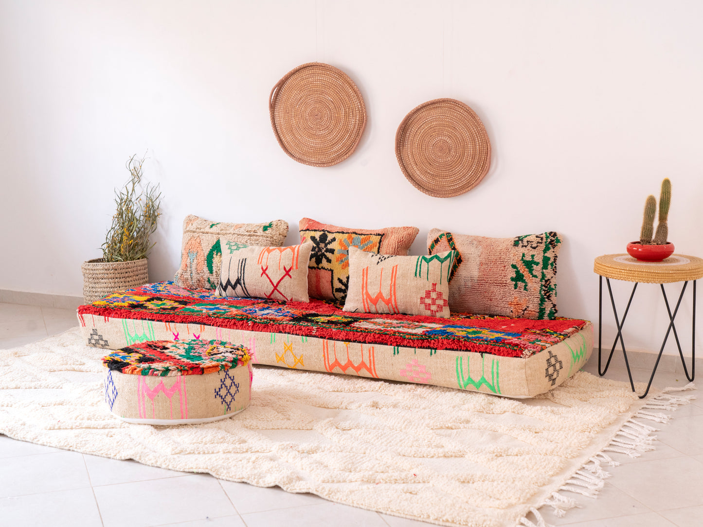 7ft Handmade Amazigh Vintage Sofa ⵉⵣⵉⴼⴼⴰⴽ. FREE SHIPPING