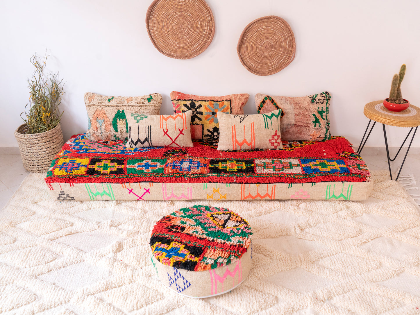 7ft Handmade Amazigh Vintage Sofa ⵉⵣⵉⴼⴼⴰⴽ. FREE SHIPPING