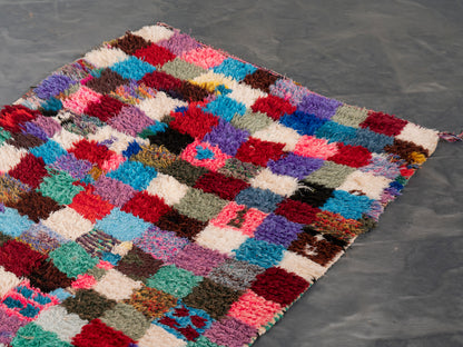 Handmade Amazigh Rug Boucherouite. FREE SHIPPING
