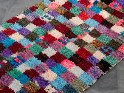 Handmade Amazigh Rug Boucherouite. FREE SHIPPING