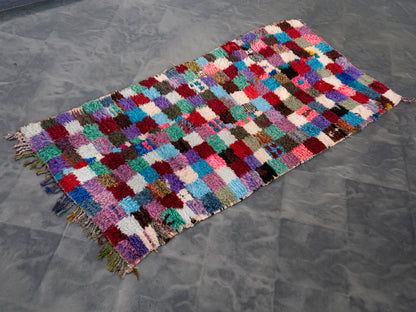 Handmade Amazigh Rug Boucherouite. FREE SHIPPING