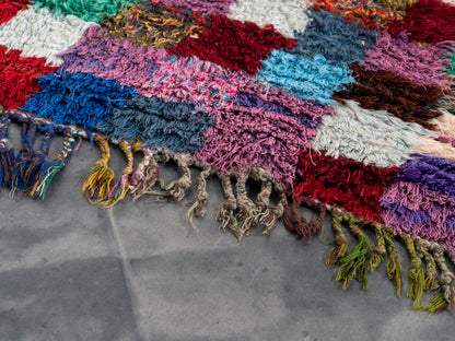 Handmade Amazigh Rug Boucherouite. FREE SHIPPING