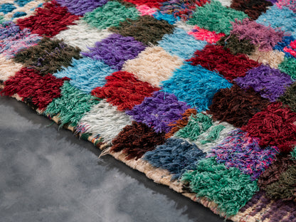Handmade Amazigh Rug Boucherouite. FREE SHIPPING