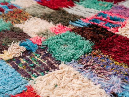 Handmade Amazigh Rug Boucherouite. FREE SHIPPING
