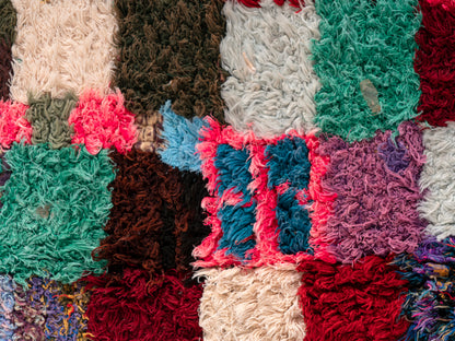 Handmade Amazigh Rug Boucherouite. FREE SHIPPING
