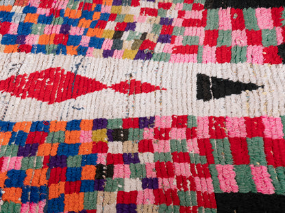 3x7 Handmade Vintage Amazigh Rug Boucherouite Afus. FREE SHIPPING