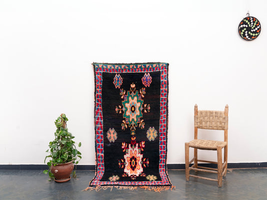 3x6 Handmade Vintage Amazigh Rug Amoud ⵢⴰⵣ. FREE SHIPPING