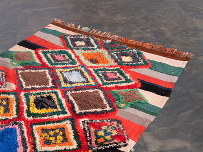 3x4 Handmade Vintage Amazigh Rug Taghazout ⵢⴰⵣ. FREE SHIPPING