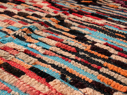 3x7 Handmade Vintage Amazigh Rug Hamsa ⵢⴰⵣ. FREE SHIPPING