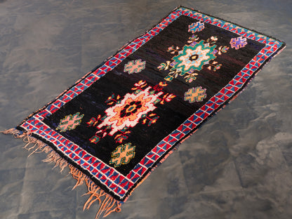 3x6 Handmade Vintage Amazigh Rug Amoud ⵢⴰⵣ. FREE SHIPPING