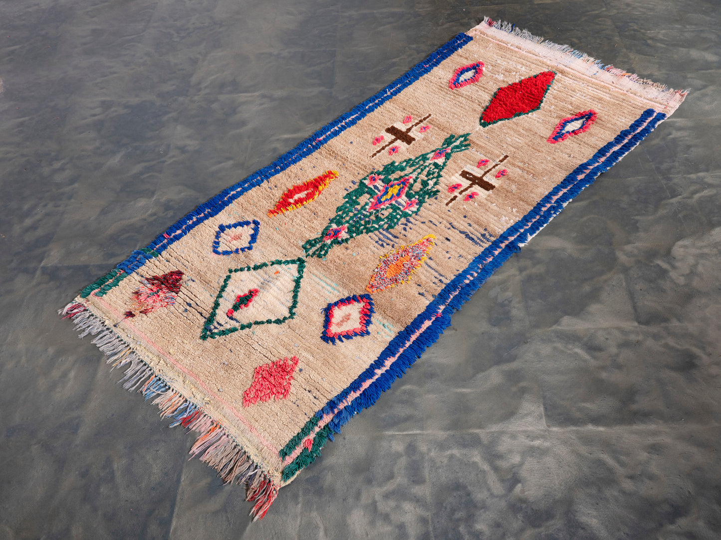 3x7 Handmade Vintage Amazigh Rug Anisa ⵢⴰⵣ. FREE SHIPPING