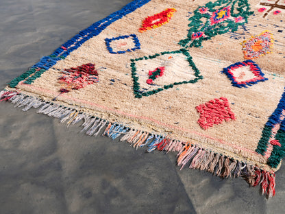 3x7 Handmade Vintage Amazigh Rug Anisa ⵢⴰⵣ. FREE SHIPPING