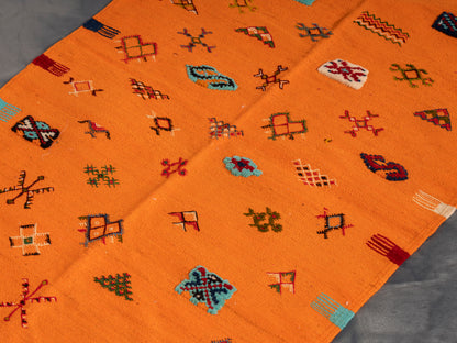 Handmade Amazigh Kilim Rug Takama. FREE SHIPPING