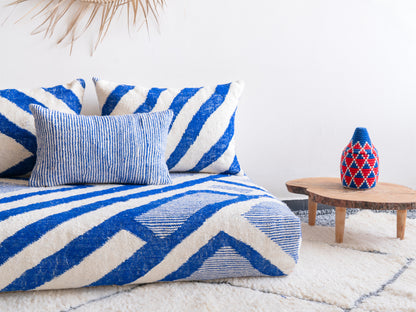 4ft Handmade Amazigh Vintage Sofa Azulay ⵢⴰⵣ. FREE SHIPPING