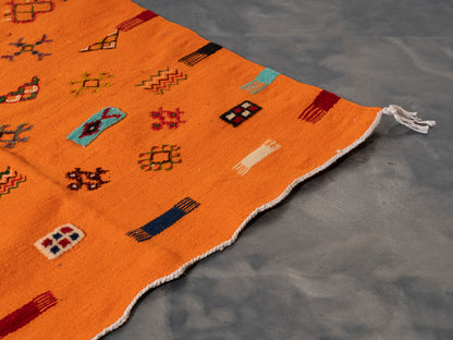 Handmade Amazigh Kilim Rug Takama. FREE SHIPPING