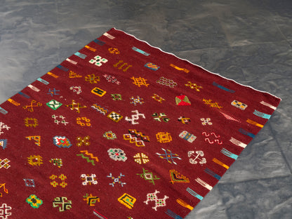Handmade Amazigh Kilim Rug Ahidous. FREE SHIPPING