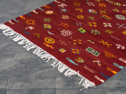 Handmade Amazigh Kilim Rug Ahidous. FREE SHIPPING