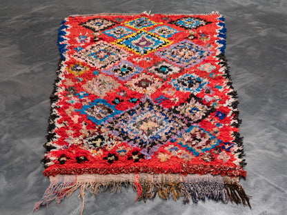 Handmade Amazigh Boucherouite Rug. FREE SHIPPING