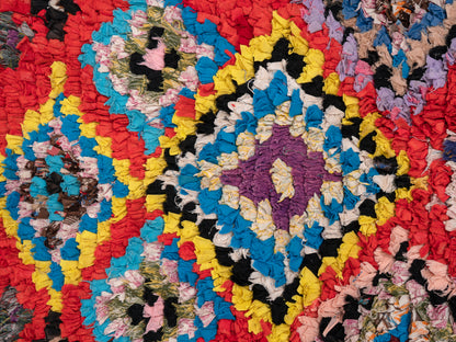Handmade Amazigh Boucherouite Rug. FREE SHIPPING